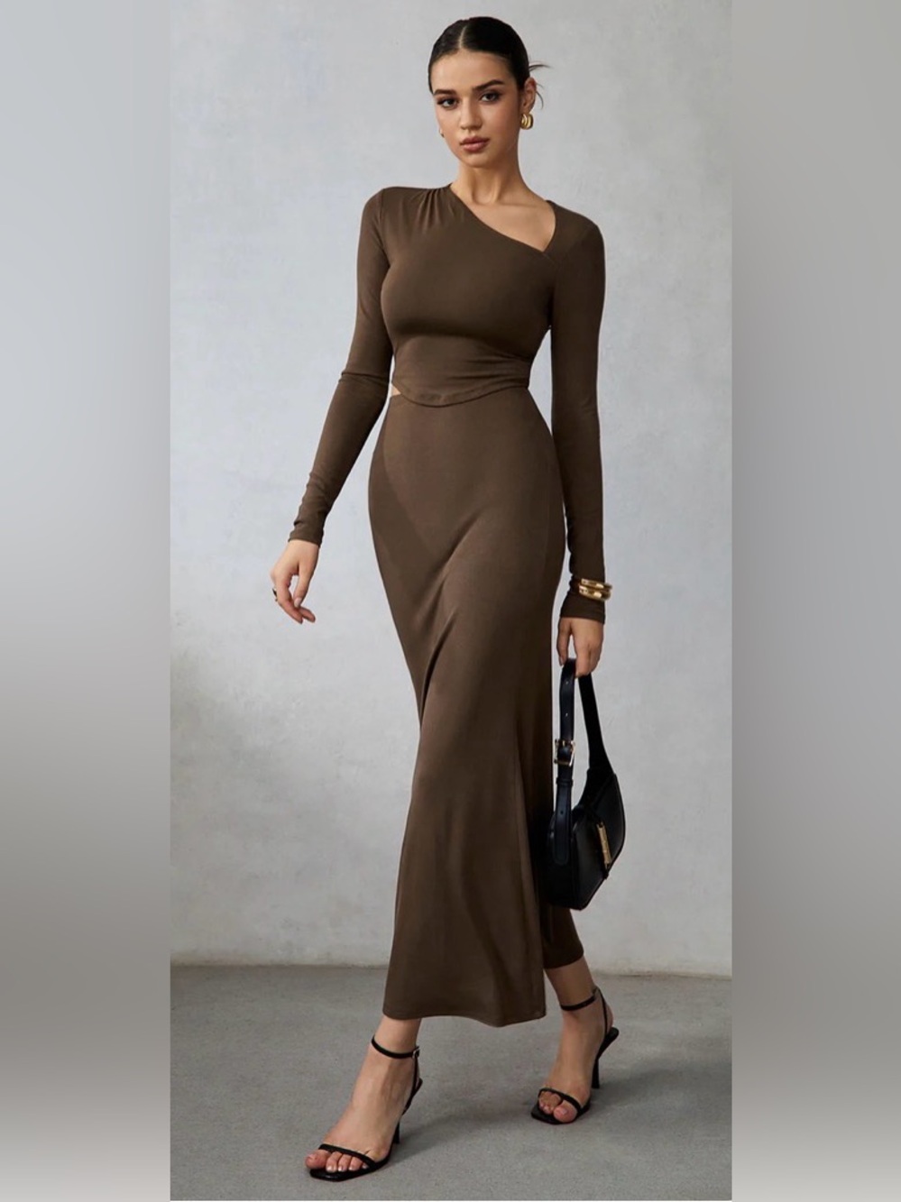 Commense Asymmetric Long Sleeve Skirt Set